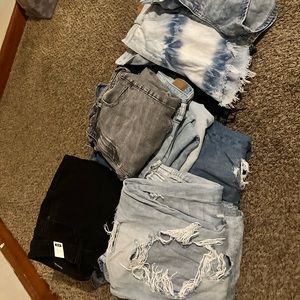 Lots of 10 American eagle & Judy blue and Kan Kan jeans size 14